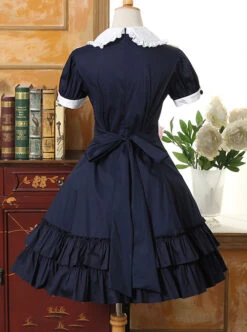 Doll Collar Flounced Classic Lolita Short Sleeves Dress -MIMY Lolita Shop 3 500x672 672