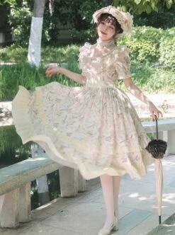 Summer Solstice Series Lace Translucent Design Daisy Cherry Floral Print Ruffle Hem Summer Classic Lolita Short Sleeve Dress 12 Summer Solstice Series Lace Translucent Design Daisy Cherry Floral Print Ruffle Hem Summer Classic Lolita Short Sleeve Dress -MIMY Lolita Shop 3 500x672 677