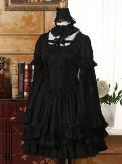 Black Long Sleeves Lace Gothic Lolita Dress -MIMY Lolita Shop 3 500x672 76