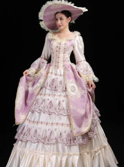 Pink And Light Champagne Retro Elegant Palace Style Lolita Prom Dress -MIMY Lolita Shop 3 500x672 781