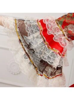 Long Red Lace Long Sleeve Festival Celebration Happy Atmosphere European Retro Lolita Prom Dress -MIMY Lolita Shop 3 500x672 802