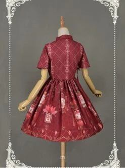 Dark Red Short SleevesPleated Skirt Qi Lolita Dress - Chinese Palace Lanterns -MIMY Lolita Shop 3 500x672 81