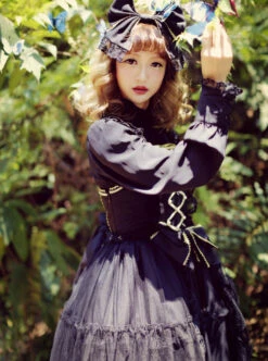 Black Bowknot Bind Straps Gothic Lolita Sling Dress -MIMY Lolita Shop 3 500x672 86