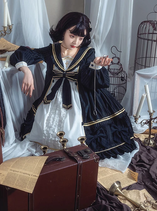 Mercury Daytime Series OP Dark Gothic Lolita Long Sleeve Dress 6 Mercury Daytime Series OP Dark Gothic Lolita Long Sleeve Dress - Image 4