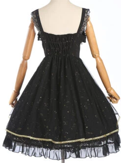 Constellation Black Short Sleeves Stylish Gothic Lolita Sling Dress -MIMY Lolita Shop 3 500x672 95