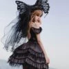 Silent Melody Series Ballet Style Pure Color Backless Elegant Lace Stitching Gothic Lolita Short Sleeve Dress