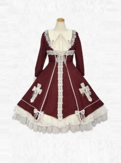 Maria Crucifix Series Long Sleeve Gothic Lolita Dress -MIMY Lolita Shop 4 500x672 123