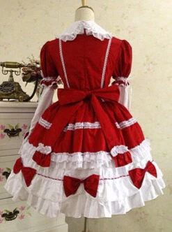 Bowknot Slim Gothic Lolita Short Sleeve Dress -MIMY Lolita Shop 4 500x672 133