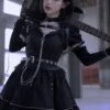 Imprisonment Song Series Silver Chain Leather Belt Sweet Cool Dark Black Punk Gothic Lolita Vest Puff Sleeves Dress Set 2 Imprisonment Song Series Silver Chain Leather Belt Sweet Cool Dark Black Punk Gothic Lolita Vest Puff Sleeves Dress Set -MIMY Lolita Shop 4 500x672 163