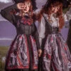 The Witch Image Series JSK Darkness Style Printing Small High Waist Side Placket Halloween Gothic Lolita Sling Dress -MIMY Lolita Shop 4 500x672 17