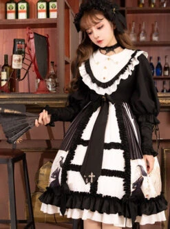Dark Gold Hymn Series OP Gothic Lolita Long Sleeve Dress -MIMY Lolita Shop 4 500x672 171