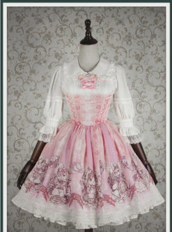 Bunny Alice Printing Chiffon Lolita Sleeveless Dress Version I -MIMY Lolita Shop 4 500x672 205