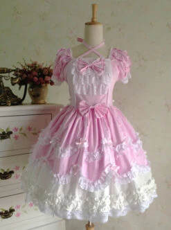 Cute Lace Elegant Sweet Lolita Short Sleeves Dress 12 Cute Lace Elegant Sweet Lolita Short Sleeves Dress -MIMY Lolita Shop 4 500x672 207