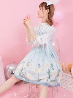 Daisy Series JSK Printing Bowknot Sweet Lolita Sling Dress -MIMY Lolita Shop 4 500x672 210