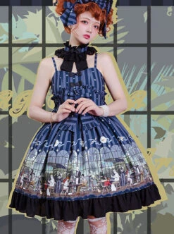 Magic Tea Party- Garden Restaurant Series JSK Bowknot Sweet Lolita Sling Dress -MIMY Lolita Shop 4 500x672 224