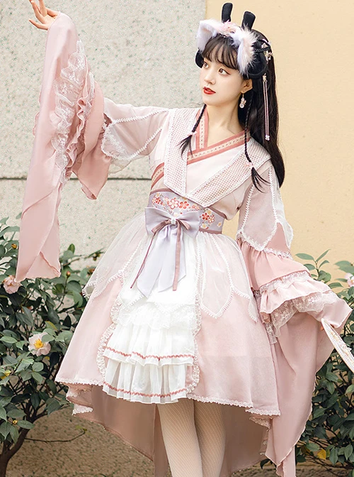 Cherry Blossom Festival Series OP Chinese Style Element Sweet Lolita Long Sleeve Dress 3 Cherry Blossom Festival Series OP Chinese Style Element Sweet Lolita Long Sleeve Dress