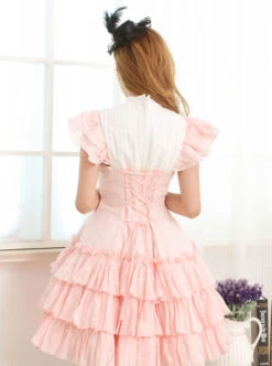 Pink Sleeveless Ruffle Sweet Lolita Dress -MIMY Lolita Shop 4 500x672 249