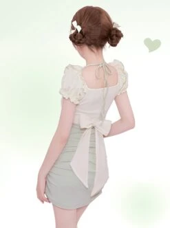 Chinese Style Cute Girl Color Contrast Fake Two-Piece Bowknot Slim Fit Hip Sweet Lolita Dress -MIMY Lolita Shop 4 500x672 261