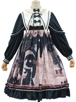 Forest Theater Series OP High Waist Sweet Lolita Long Sleeve Dress -MIMY Lolita Shop 4 500x672 275
