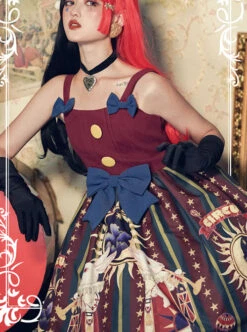 Circus Rabbit Series JSK Bowknot Retro Sweet Lolita Sling Dress -MIMY Lolita Shop 4 500x672 296