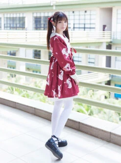 Fashion And Musical Instrument Rabbit Series Printing Sweet Lolita Long Sleeves Dress 9 Fashion And Musical Instrument Rabbit Series Printing Sweet Lolita Long Sleeves Dress -MIMY Lolita Shop 4 500x672 311