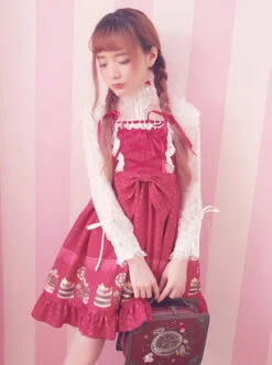 Cake Dessert Chocolate Printing Sweet Lolita Sling Dress -MIMY Lolita Shop 4 500x672 322