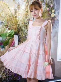 Pink Cute Flounced Sweet Lolita Sleeveless Dress -MIMY Lolita Shop 4 500x672 329