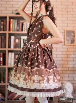 The Cookie Festival Series Little Bear Sweet Lolita Sleeveless Dress -MIMY Lolita Shop 4 500x672 344