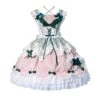 Cheese Strawberry Daily Series Pink Green Fresh Color Matching Irregular Hem Spring JSK Sweet Lolita Sleeveless Dress Set -MIMY Lolita Shop 4 500x672 370
