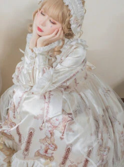 Finch And Cream Flower Series OP Sweet Lolita Long Sleeve Dress -MIMY Lolita Shop 4 500x672 375