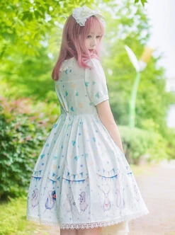 Cute Lop-eared Rabbit Printing Sweet Lolita Short Sleeve Dress 16 Cute Lop-eared Rabbit Printing Sweet Lolita Short Sleeve Dress -MIMY Lolita Shop 4 500x672 393