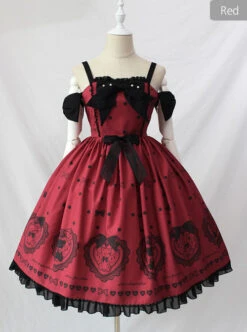 Black Sugar Bear Series Bowknot Sweet Lolita Sling Dress -MIMY Lolita Shop 4 500x672 394
