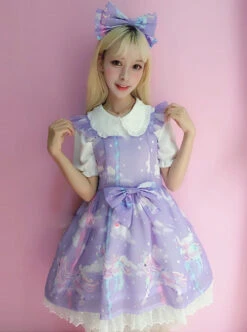 Unicorn Carousel Series Flying Sleeves Sweet Lolita Dress -MIMY Lolita Shop 4 500x672 395