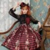Red Queen Series Cool Girls Black-Red Stitching Plaid Print Gothic Lolita Sleeveless Dress