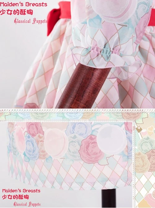 The Girl's Breasts Half Sleeve Little High Waist Cherry Mint Lolita Dress 3 The Girl's Breasts Half Sleeve Little High Waist Cherry Mint Lolita Dress