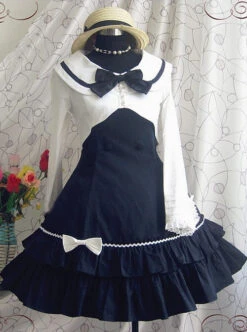 Ruffle Bow Double Breasted Two-pieces Classic Lolita Dress -MIMY Lolita Shop 4 500x672 433