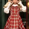 Christmas Eve's Carol Series Red Plaid Sweet Red Bow Simple A-Line Skirt Christmas Classic Lolita Sleeveless Dress 1 Christmas Eve's Carol Series Red Plaid Sweet Red Bow Simple A-Line Skirt Christmas Classic Lolita Sleeveless Dress -MIMY Lolita Shop 4 500x672 470