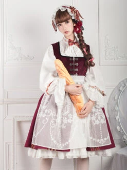 Anna Polka Series Embroidery Retro Classic Lolita Jumper Dress -MIMY Lolita Shop 4 500x672 533