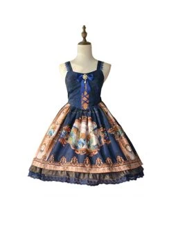 Prophetic Poem Series Multicolor Vintage Cotton Print JSK Classic Lolita Sleeveless Dress -MIMY Lolita Shop 4 500x672 560
