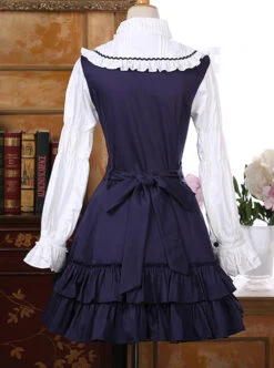 Classic Cotton Long Sleeves Ruffle Lolita Dress -MIMY Lolita Shop 4 500x672 591