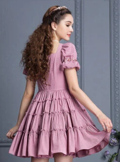 Retro Short Sleeves High Waist Classic Lolita Dress -MIMY Lolita Shop 4 500x672 592