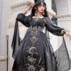 Horus' Nightmare Series Gorgeous Golden Print Black Ancient Egypt Exotic Classic Lolita Sleeveless Dress Set -MIMY Lolita Shop 4 500x672 593