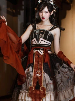 Mythical Animals Fight Series JSK Classic Lolita Sling Dress -MIMY Lolita Shop 4 500x672 600
