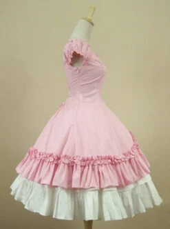 Cotton Short Sleeves Ruffle Classic Lolita Dress -MIMY Lolita Shop 4 500x672 601