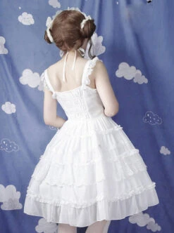 Pure Black And Pure White JSK Classic Lolita Sling Dress -MIMY Lolita Shop 4 500x672 604