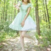 Mint Green Short Sleeve Bowknot Classic Lolita Dress -MIMY Lolita Shop 4 500x672 619