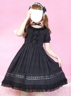 Pure Color Short Sleeves Classic Lolita Dress -MIMY Lolita Shop 4 500x672 620