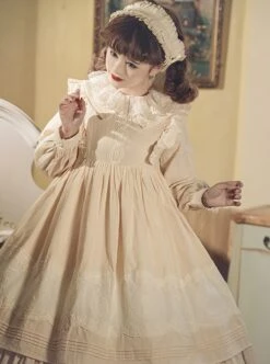 Camellia Series Pastoral Style Lace Doll Neck Ruffle Long Sleeve Classic Lolita Dress -MIMY Lolita Shop 4 500x672 637