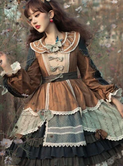 Xiu Man In April Series Retro Pastoral Style Classic Lolita Long Sleeve Dress -MIMY Lolita Shop 4 500x672 648