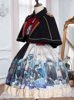 Abyss Series JSK Retro Punk Lolita Sling Dress And Cape Set -MIMY Lolita Shop 4 500x672 679